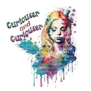 Alice in Wonderland Design, Watercolor Alice in Wonderland, Shirt Design Instant Download