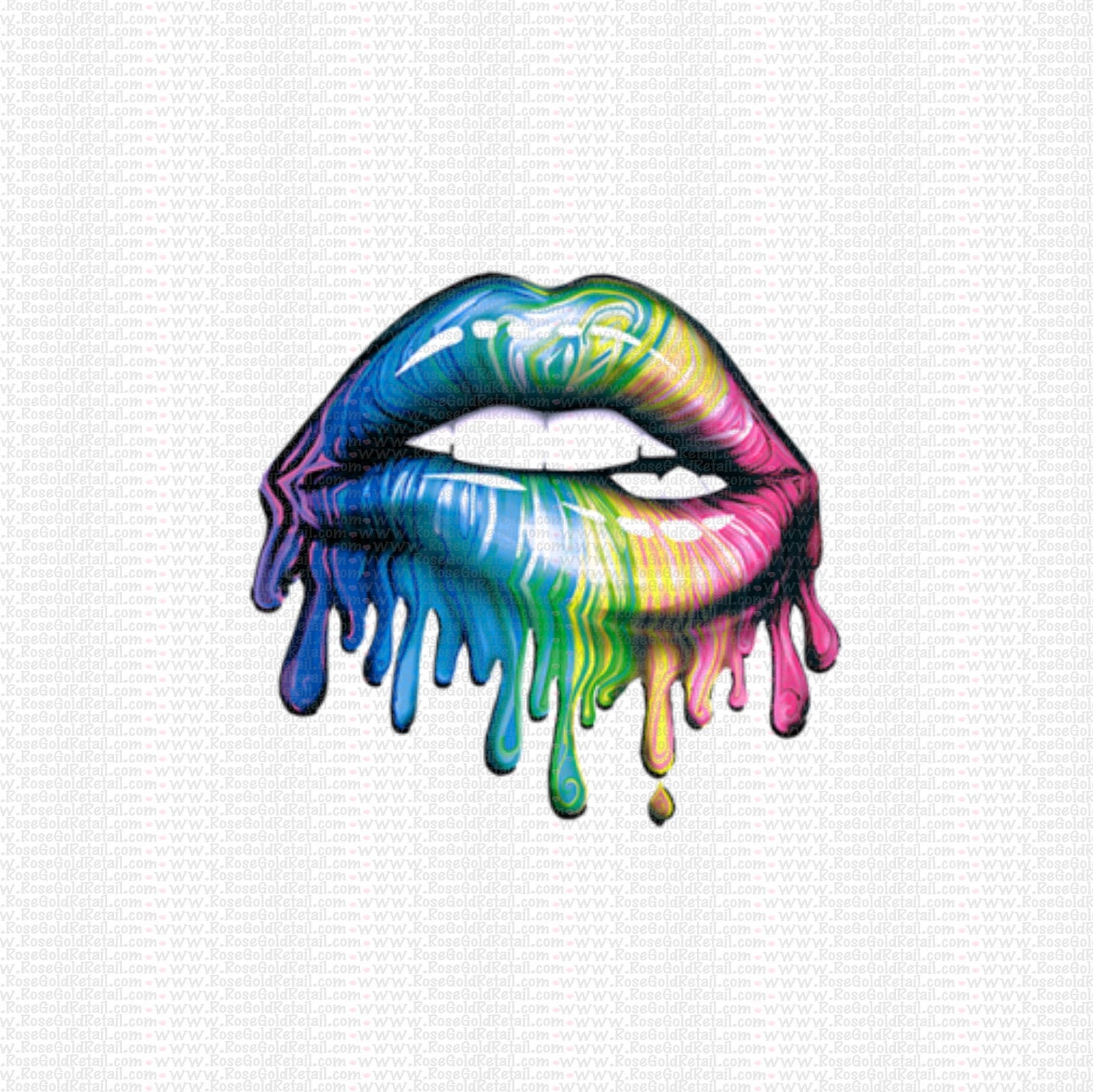Lip Ripper Design Rainbow Drip Lip Design - Screen Print Ready to Press - Ready to Ship ...