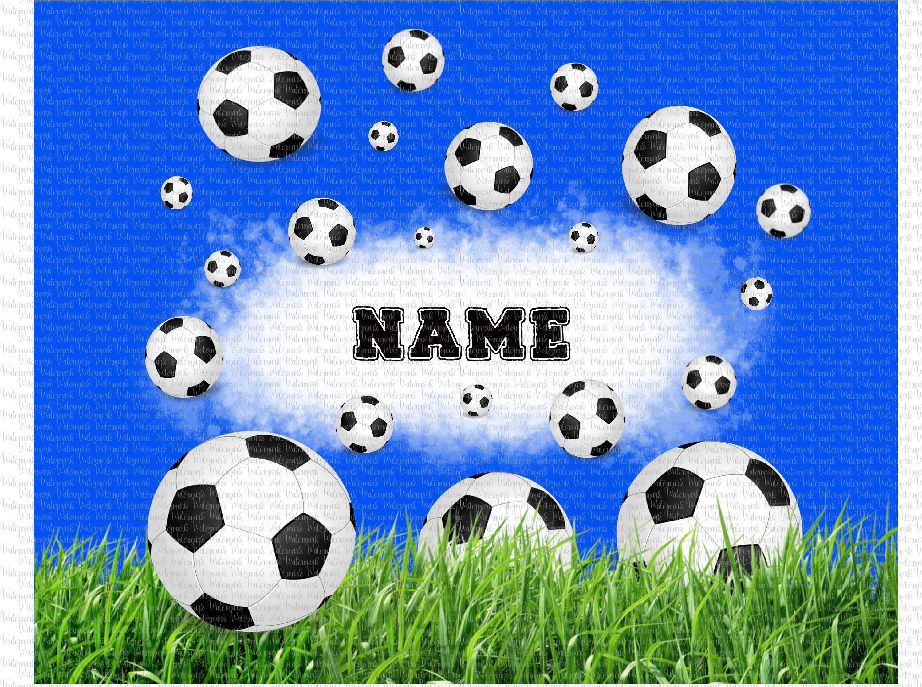 Blue Soccer Team Name Tumbler 20 Oz Skinny Tumbler Sublimation Design
