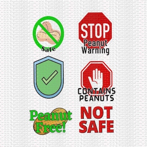 Peanut Allergy Food Labels, Food Labels for School, Daycare Labels, Food Allergy Warning, Sticker Download, Printable Sticker Design