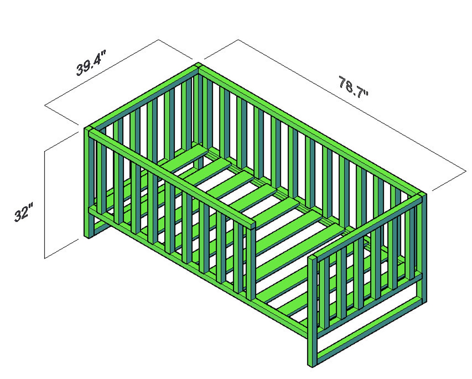 Standart Size Furniture Plan Bed Furniture Montessori Plan Etsy