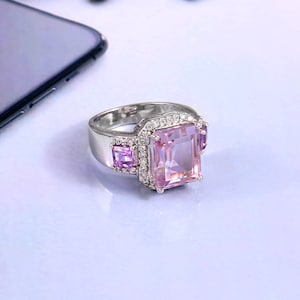 natural purple amethyst ring gemstone jewelry solid 925 sterling silver engagement gifts for her