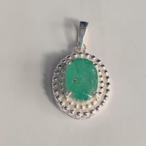 Natural Zambian Emerald Pendant Statement 925 Sterling Silver Pendant Engagement Bridal Pendants For Women