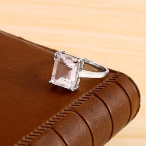 rock crystal quartz ring stacking gemstone solid 925 sterling silver jewelry