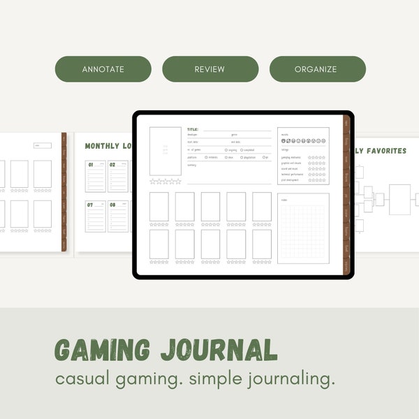 Digital Gaming Journal - Casual Gaming. Simple Journaling.