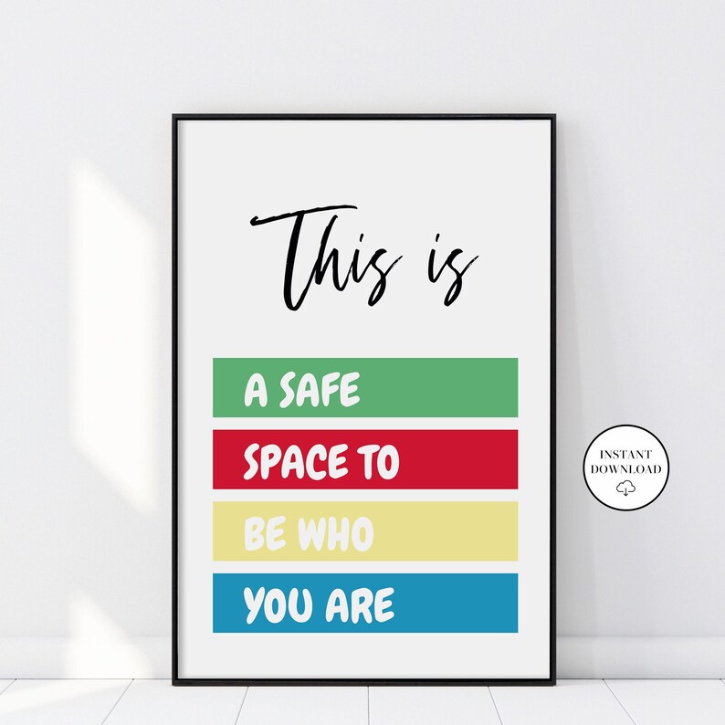 This Is A Safe Space To Be Who You Are Classroom Decor Etsy