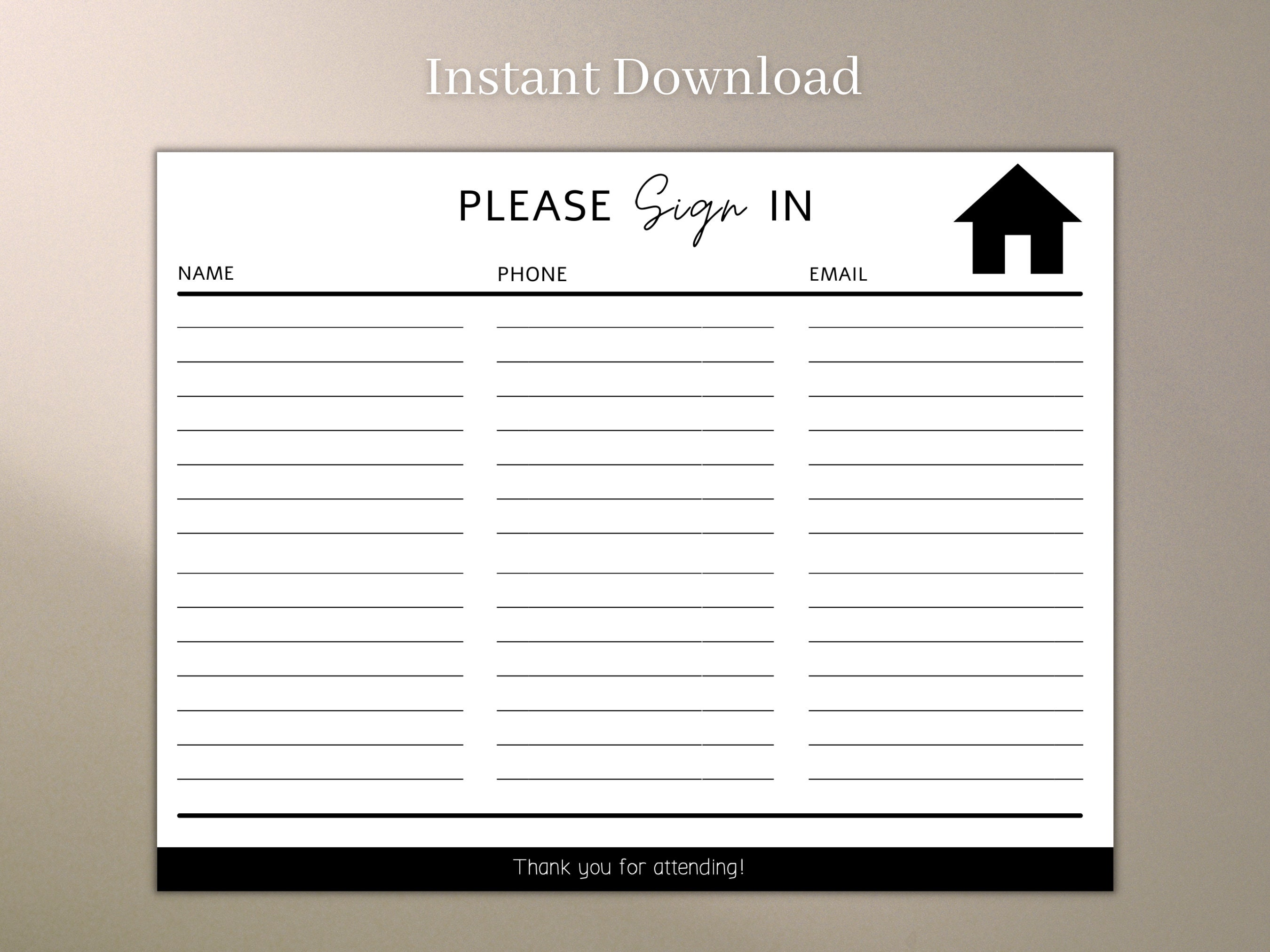 open house sign in sheet