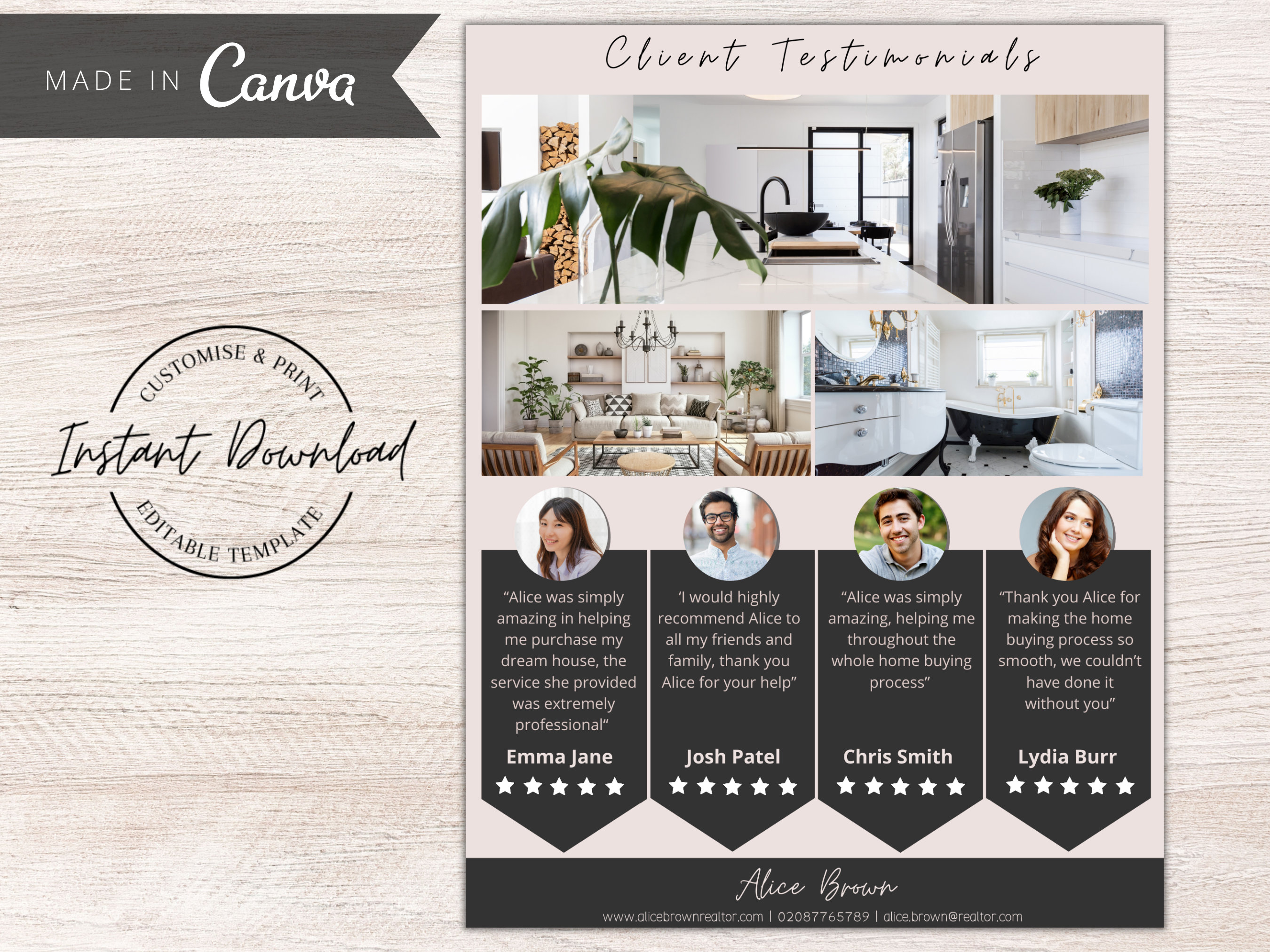 Real Estate Testimonials FlyerReal Estate Client Reviews Etsy