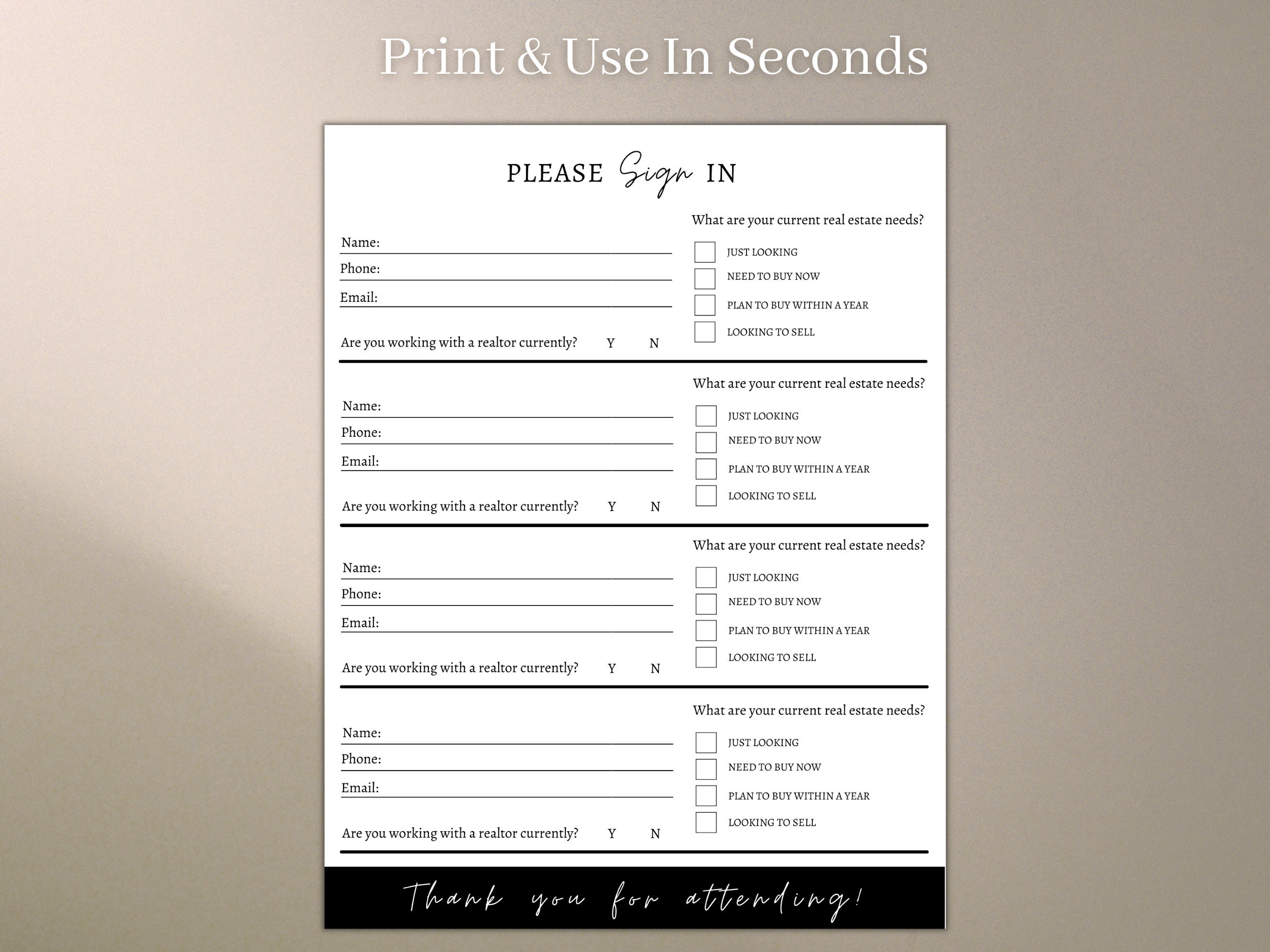 2 printable real estate open house sign in sheet real estate etsy