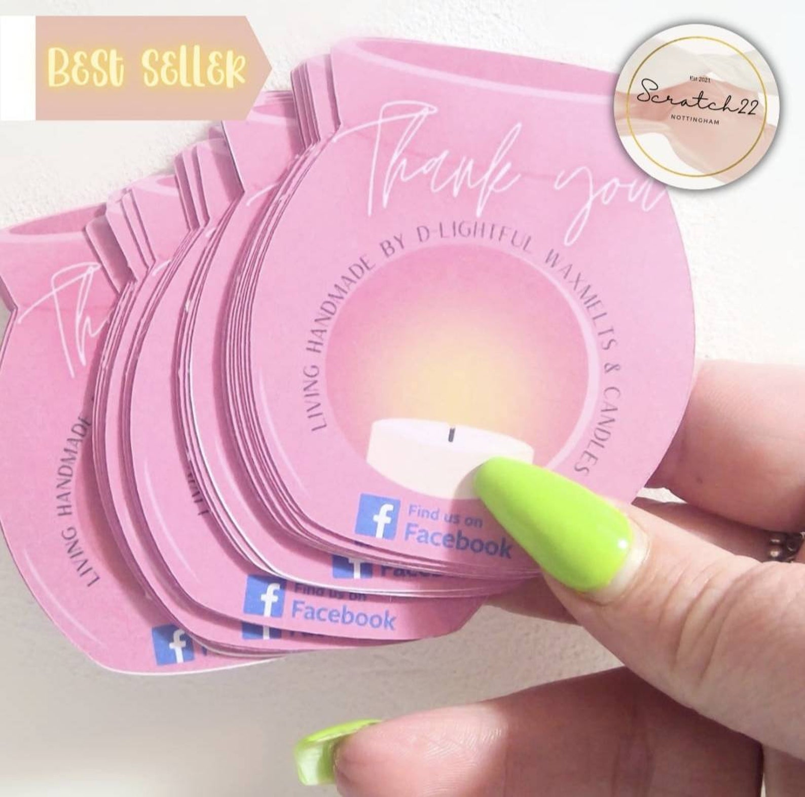 Wax Melt Business Cards Shaped as Wax Melts Thank You Cards Etsy UK