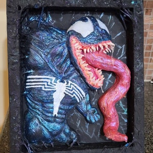 Venom 3D Art: 12&quot; x 9&quot; Hand-Sculpted