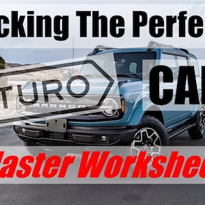 Picking Out The Perfect Turo Car - Master Worksheet