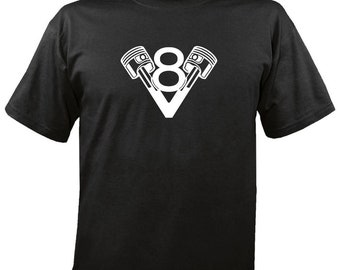 T-shirt V8 Pistons - Hot Rod, Street Race Design