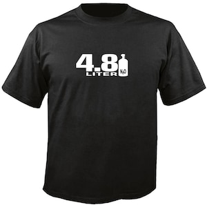 NITROUS 4.8 svart t-shirt, LSX-motor NOS-design