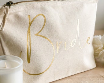 Bride Makeup Bag | Personalised Makeup Bag | Cosmetic Bag | Personalised Gift | Engagement Gift