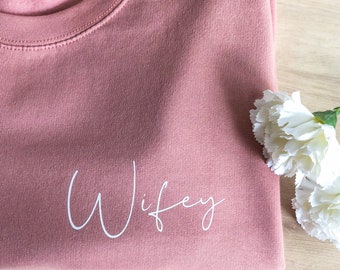 Wifey Sweatshirt Jumper | Personalised Bridal Sweatshirt | Womens Sweatshirt | Wedding Gift | Bridal Shower | Sweatshirt Jumper UK | Wifey
