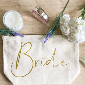Bride Makeup Bag | Personalised Makeup Bag | Cosmetic Bag | Personalised Gift | Engagement Gift image 2