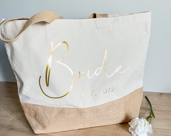 Bride Tote Bag | Bride Beach Bag | Personalised Tote Bag | Hen Do Tote Bag | Canvas Tote Bag | Honeymoon Beach Bag
