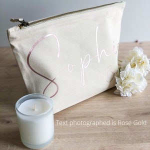 Bride Makeup Bag | Personalised Bride Cosmetic Bag | Wedding Gift | Bridal Prep Gift | Makeup Bag image 4