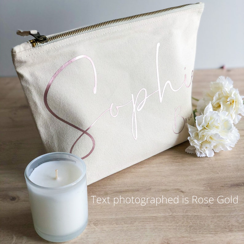 Bride Makeup Bag | Personalised Bride Cosmetic Bag | Wedding Gift | Bridal Prep Gift | Makeup Bag image 4