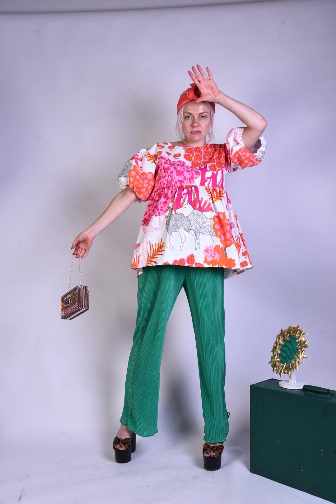 Vintage losse tuniek | Zwangerschapsvriendelijk | XS–M | Unieke duurzame stijl