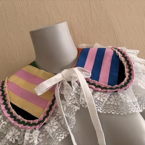 Vintage fabric reversible large collar