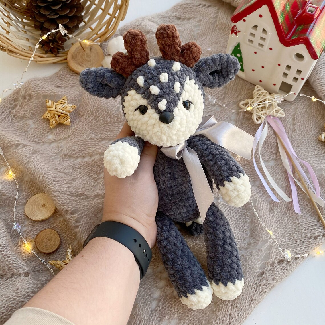 Deer toy for baby Staffed animal baby toy Plush deer toy first Etsy