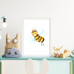 Wandbild lustige Biene Bild Tier Dekoration Kinderzimmer Schlafzimmer,  12,91 €