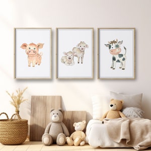 Kinderzimmer Bilder, Bauernhoftiere, Poster für Kinder