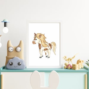 Children&#39;s Picture Pony, Horse, Poster, Nursery, Farm