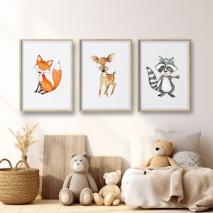 Bilder Kinderzimmer, Waldtiere, Poster für Kinder