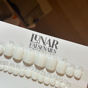 20 Pc Heaven White Toe False Nail Gel Nails,Custom Press on Nail,Reusable Nails,Stick on Nails,WhiteToe Nail Fake Nails,Custom Fake Nail