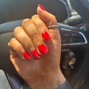 Luxe Red Nails Gel Nails, Xmas,Custom Press on Nails,Reusable Nails,Stick on Nails,Fake Nails, Red Gel False Nails, Coffin False Fake Nails