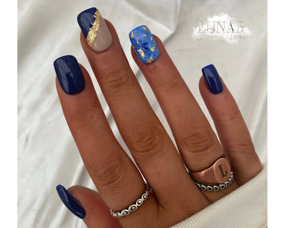 Acrylic Nails For Prom Blue