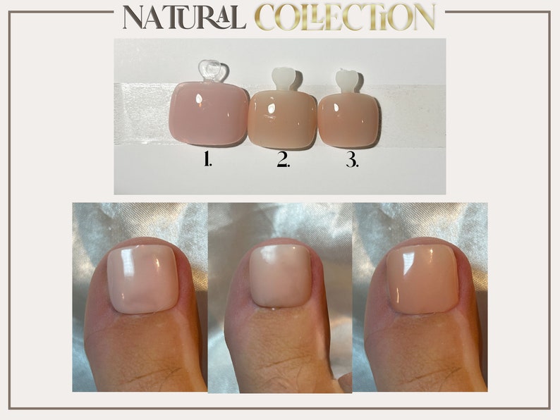 Big Toe Natural Collection, False Gel Nails,Custom Press on Nails, Reusable Nails,Stick on Nails, False Toe Nails,False Nails, Big Toenails image 2