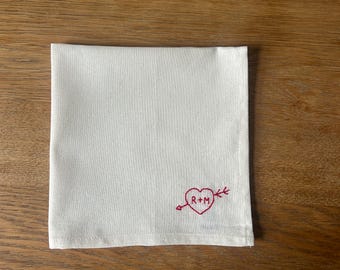 Benutzerdefinierte personalisierte Hand gestickt Serviette Hochzeitsgeschenk