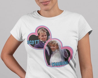 Scott and Charlene Wedding T-shirt | Funny Neighbours Inspired | Retro Vintage Rock Band 80&#39;s 90&#39;s Gift Shirt | Men Women Ladies Tee Top