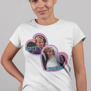 Scott and Charlene Wedding T-shirt | Funny Neighbours Inspired | Retro Vintage Rock Band 80&#39;s 90&#39;s Gift Shirt | Men Women Ladies Tee Top