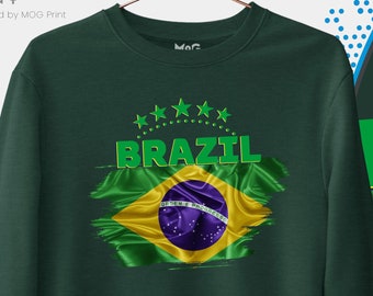 Brasilien Pullover Brasilianische Flagge Tour Reisegeschenk Brasilia Fußballshirts, Camisa Brasil Rio Souvenir Reisenden Geschenk Brasilien Souvenir Pullover