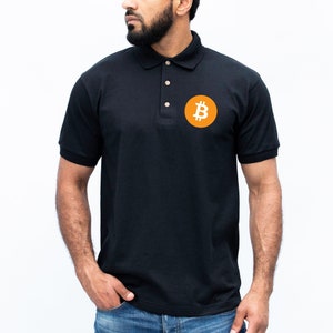 Bitcoin Logo Polo Shirt | Btc Cryptocurrency Coin | Crypto Currency Gift For Trader - Investor | Bitcoin Tech Trading Lover | Unisex Top