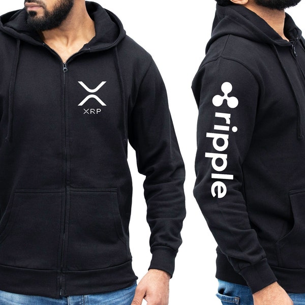 XRP Zip Hoody Virtual Currency Trader Jumper Blockchain Money Ripple XRP Army Stock Digital Currency HODL Investor Trading Merch Zipped Hood