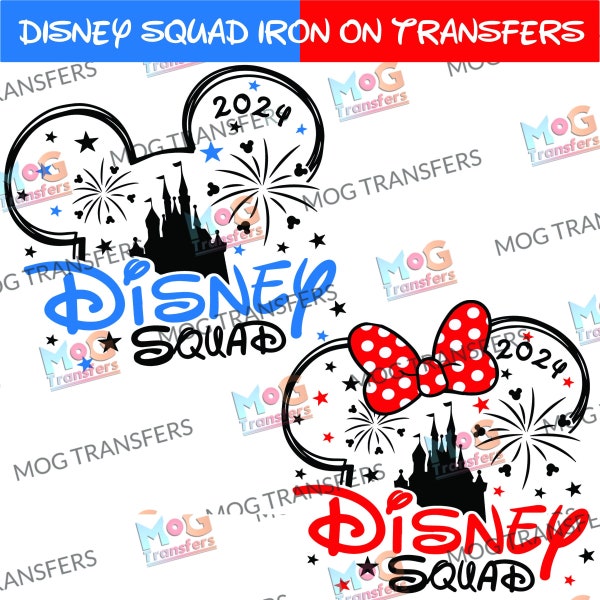 Disneyland Squad Micky & Minnie Bügelbild T-Shirt, Transfers Patch Print, Disneyworld Paris Aufbügler Shirt, Disneyworld Familie Urlaub Matching
