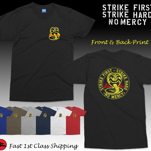 COBRA KAI T-shirt | Front & Back Graphic Print | The Karate Kid Retro Cobra Kai Gifts Eagle Fang Karate tshirt - Miyagi-DO Birthday Gift Top