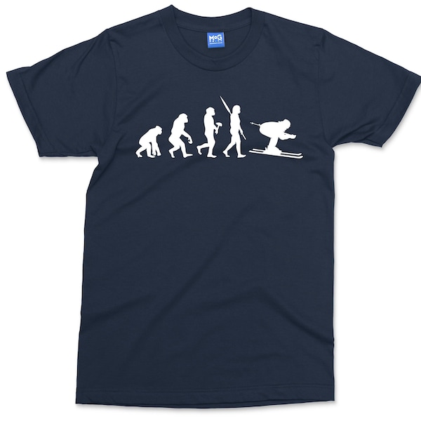 Skiing evolution TShirt - Skier T-shirt - Skiing Gift - Snow Sports T-Shirt - Winter Olympics - Funny T-Shirt - Gift for Dad Son Daughter