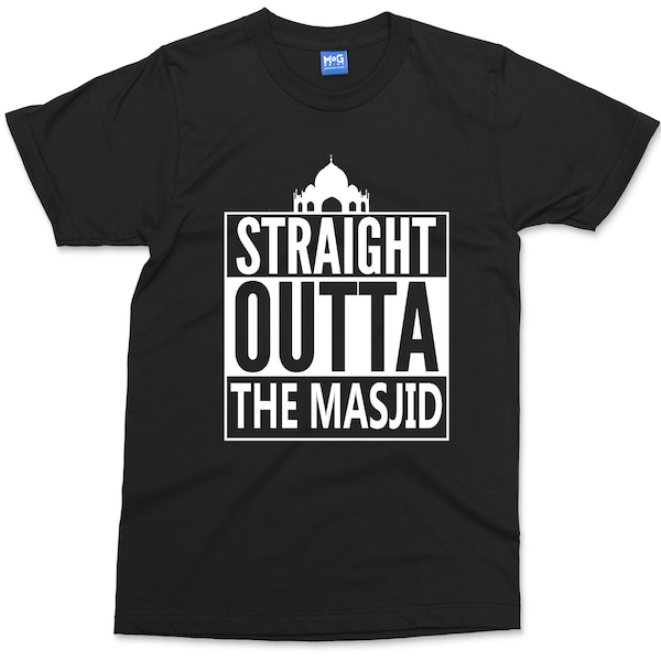 Straight Outta The Masjid T-shirt Funny Islamic Gift Children's Islamic Shirt | Arabic Muslim Islam Birthday Present - Unisex Tee All Sizes