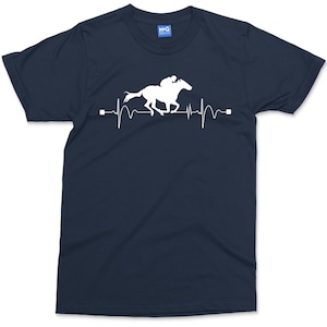 Heart Beat Pulse Horse Riding T-shirt, Equestrian Riders Shirt, Pony Riding Graphic Tee, Racer Horsemen Trendy T-shirt, Horse Riders Gift
