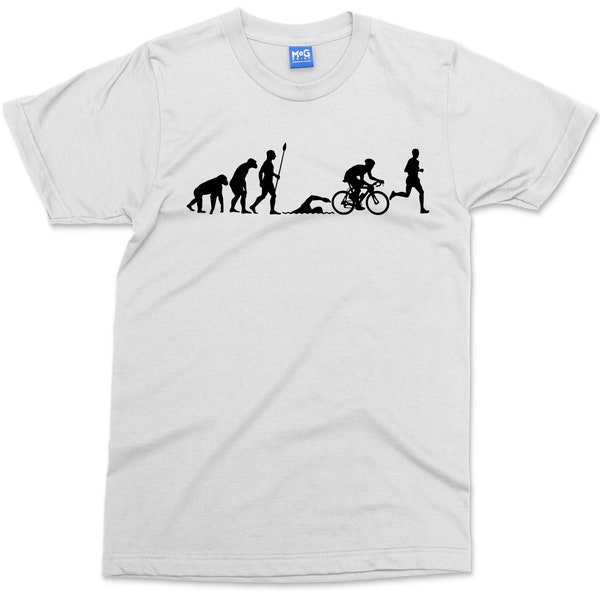 Triathlon Evolution T shirt Swimming Cycling Running Top Bicycle Triathlete Athlete Multisport Race Sports Gift Tee