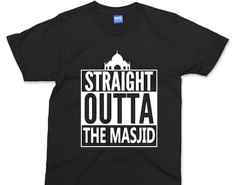 Straight Outta The Masjid camiseta divertida regalo islámico camisa islámica para niños / regalo de cumpleaños del Islam musulmán árabe - camiseta unisex de todos los tamaños