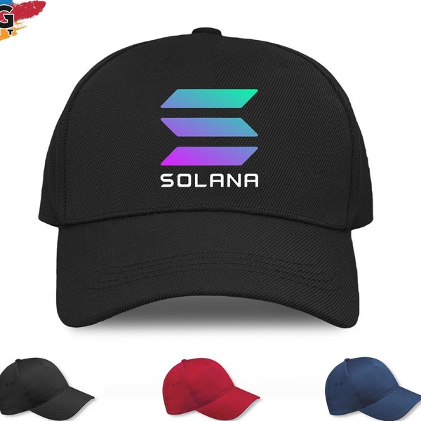 Solana Logo Baseball Cap | Sol Cryptocurrency Hat | Solana Investor Gift | Solana Hat |  Investor Dad Brother | Crypto Bull - Adult Unisex