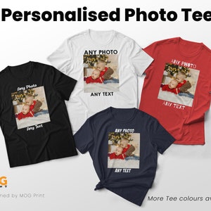 Personalisiertes Foto-T-Shirt Jedes Bild Bild Text PERSONALISIERT Tshirt Eigenes Foto-Shirt Fotogeschenke personalisiert Geburtstag Hen Party Tee Top Bild 1